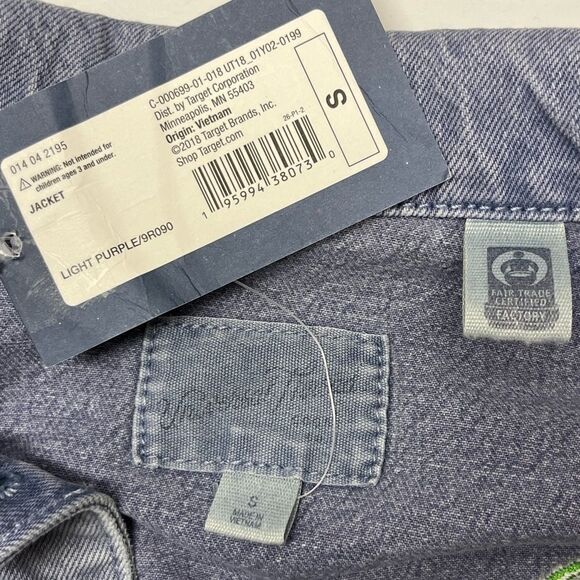 NWT-Universal Thread Purple Denim Jean Jacket with Defects and Home Embroidery-S - Picture 12 of 15